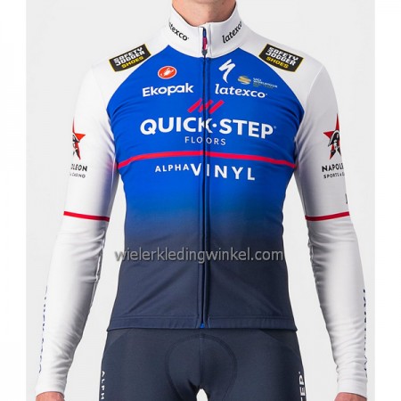 Wielershirt 2022 Quick-Step Alpha Vinyl Thermal Blauw Wit